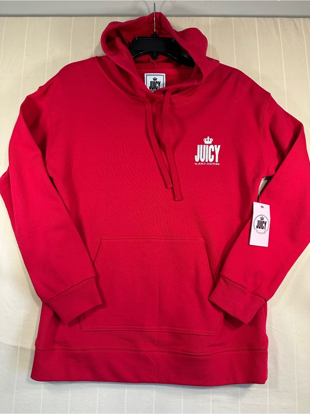 NWT Juicy by Juicy Couture Red Crown Pullover Hoodie Sweatshirt Small